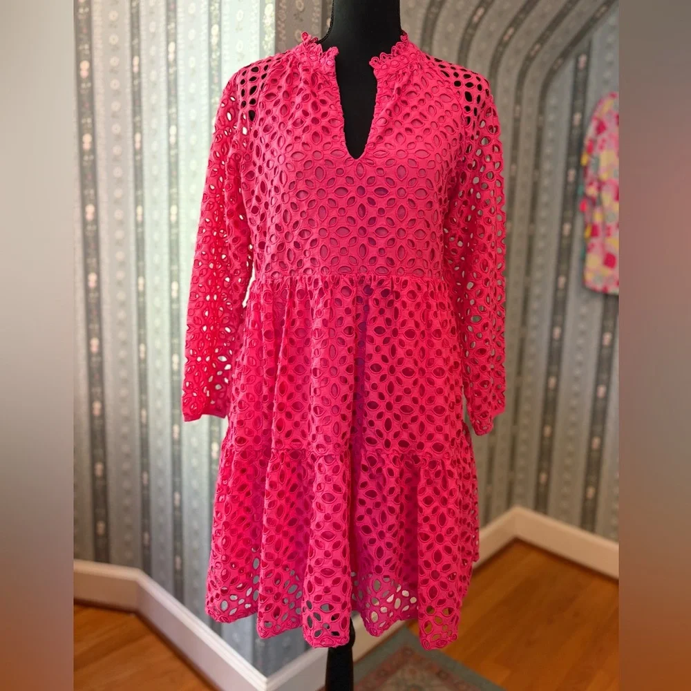 J. Crew Rebecca Pink Eyelet Dress